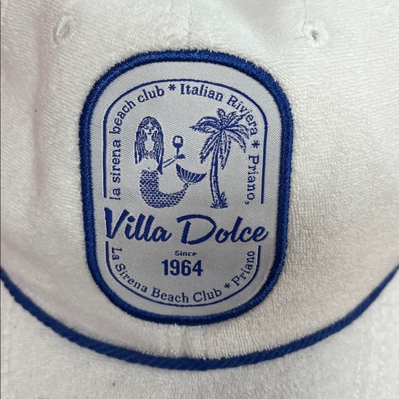Anthropologie New One Size White and Blue Villa Dolce Cap main image 4